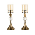 Glass & Metal Candle Holders - Set of 2-0