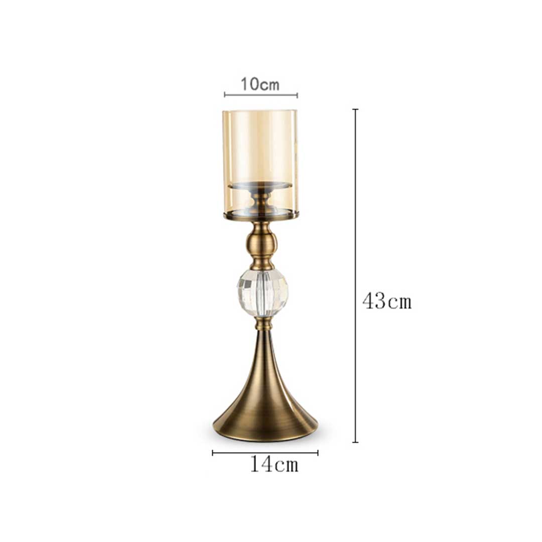 Glass & Metal Candle Holders - Set of 2-1