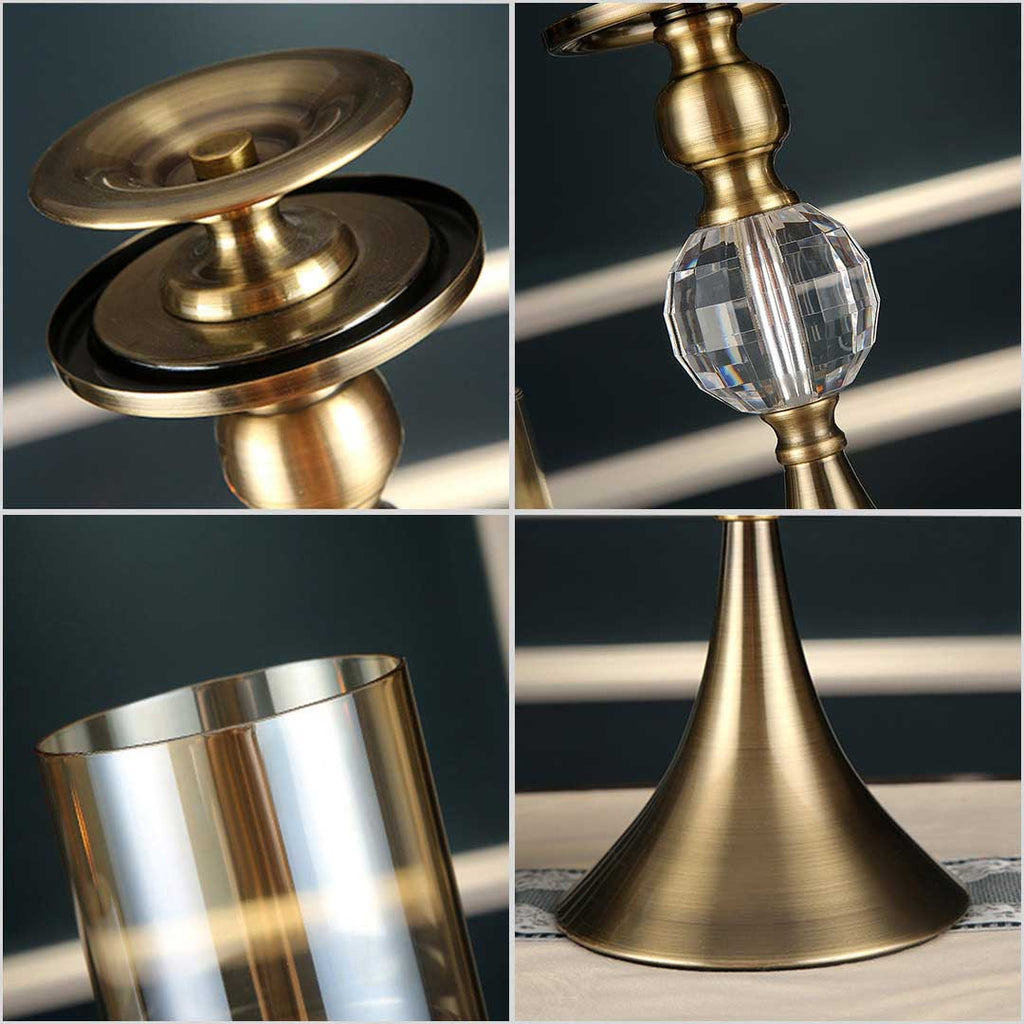 Glass & Metal Candle Holders - Set of 2-2