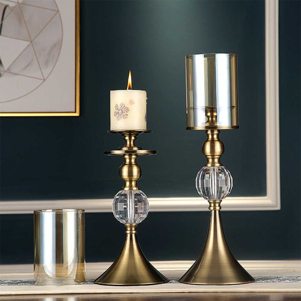 Glass & Metal Candle Holders - Set of 2-3
