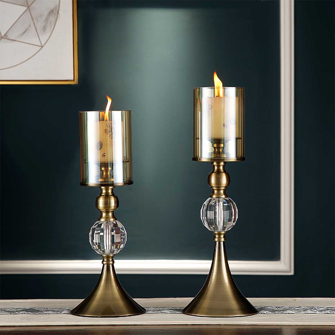 Glass & Metal Candle Holders - Set of 2-4