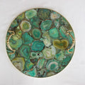 Green Agate Serving Tray With Brass Handles | Circular-0