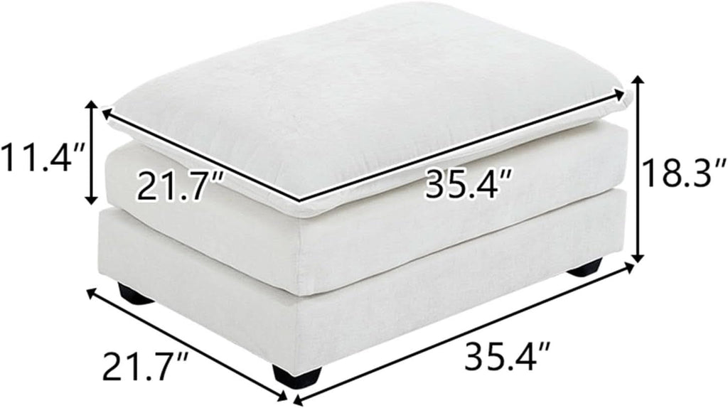 36.6 Inch Cream Ottoman Living Room Furniture Luxurious-1
