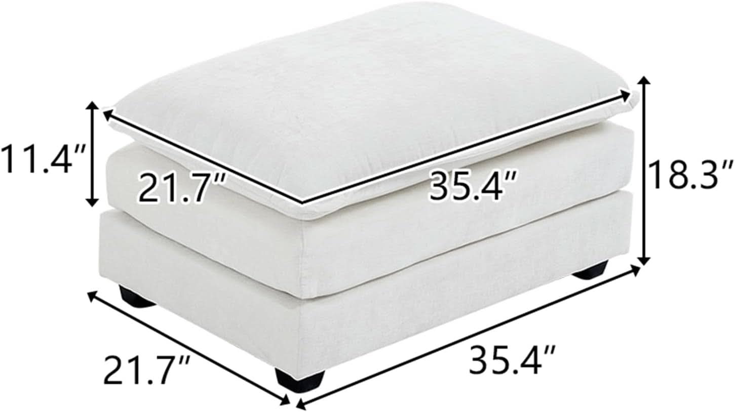 36.6 Inch Cream Ottoman Living Room Furniture Luxurious-1