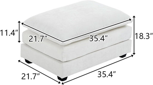 36.6 Inch Cream Ottoman Living Room Furniture Luxurious-1