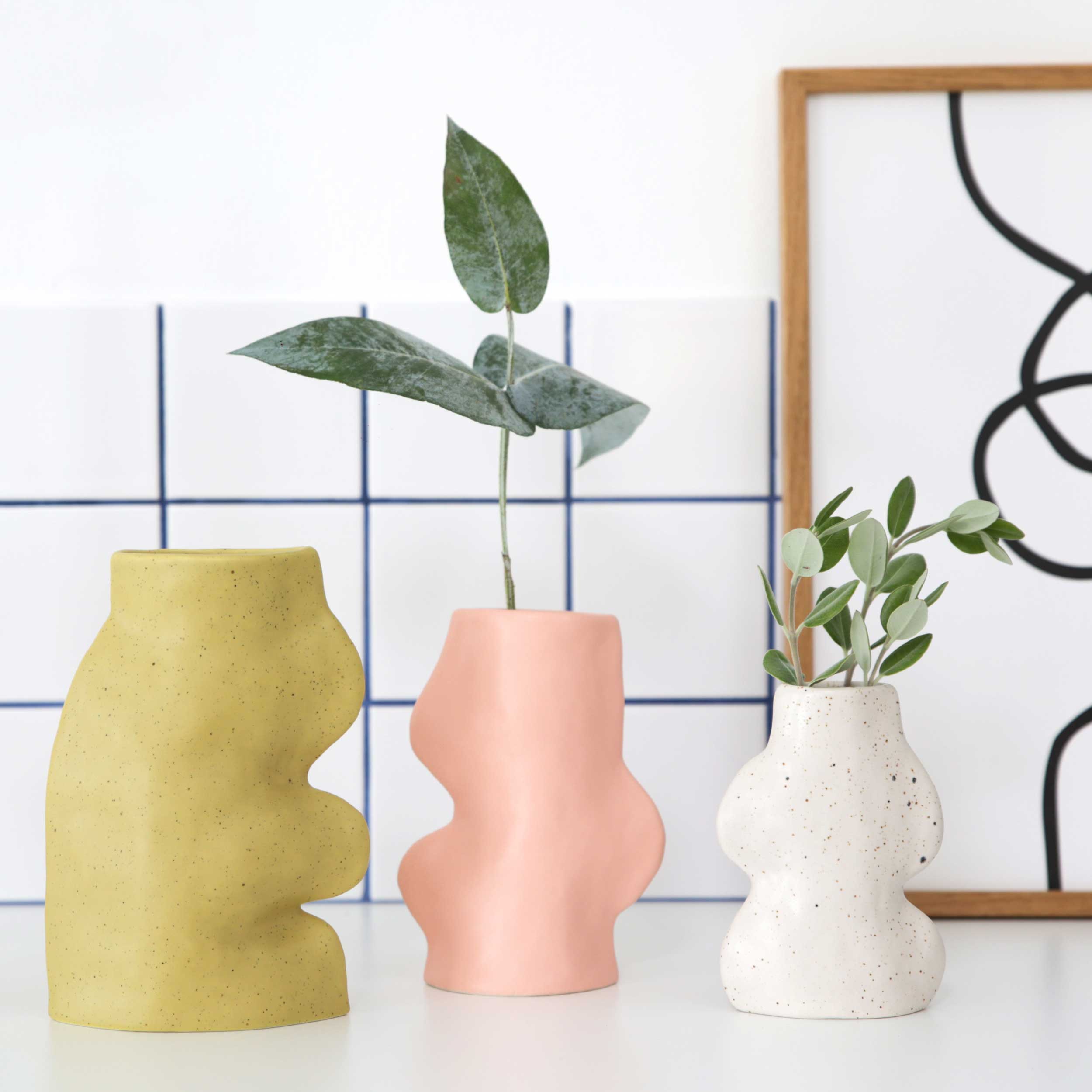 Fluxo Ceramic Vase -  Small White-2