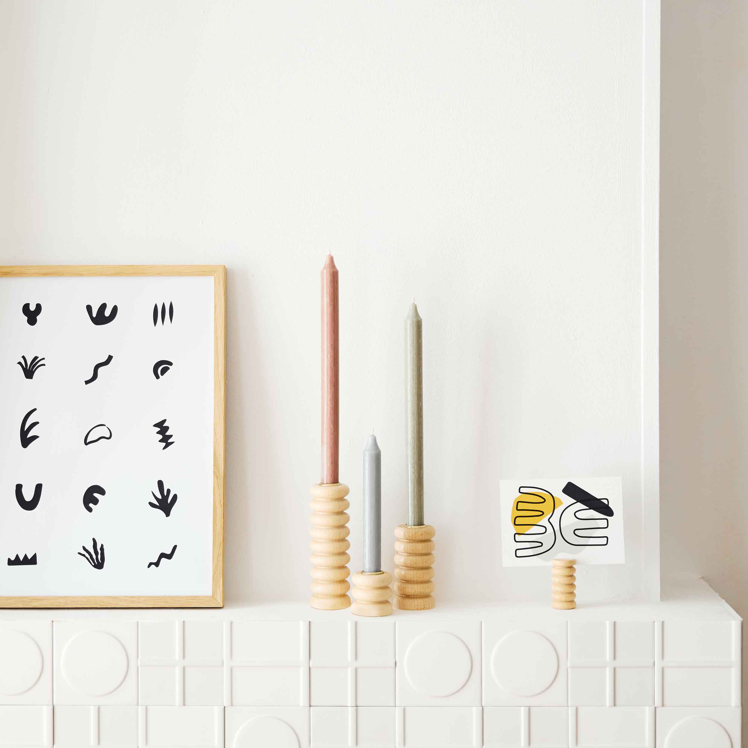 Totem Wooden Candle Holder - Natural-4