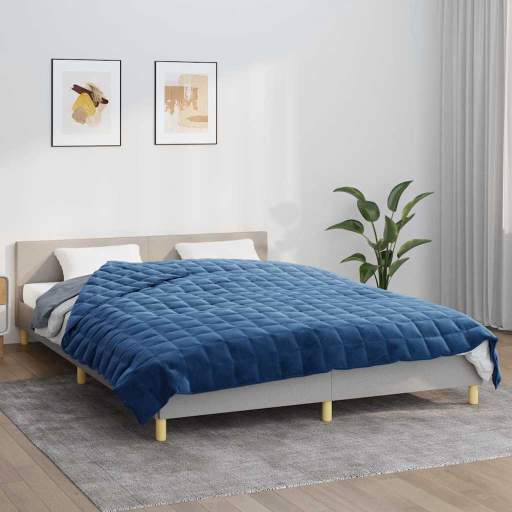 Vidaxl weighted blanket 220x235 cm 15 kg fabric blue-0