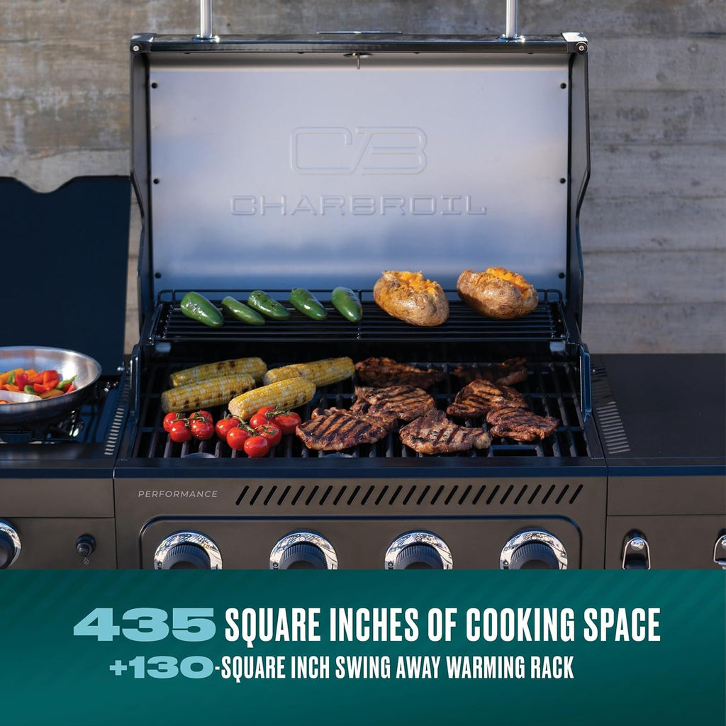 Black 4Burner Gas Grill Cabinet With Extra Storage Space