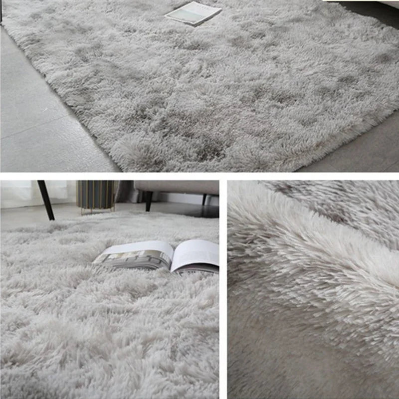 Plush Gray Carpet for Living Room