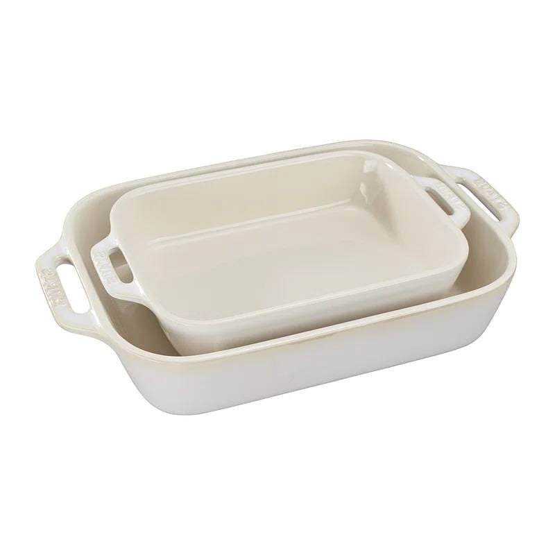Ivory Ceramic Baking Dishes - Set of 2-2