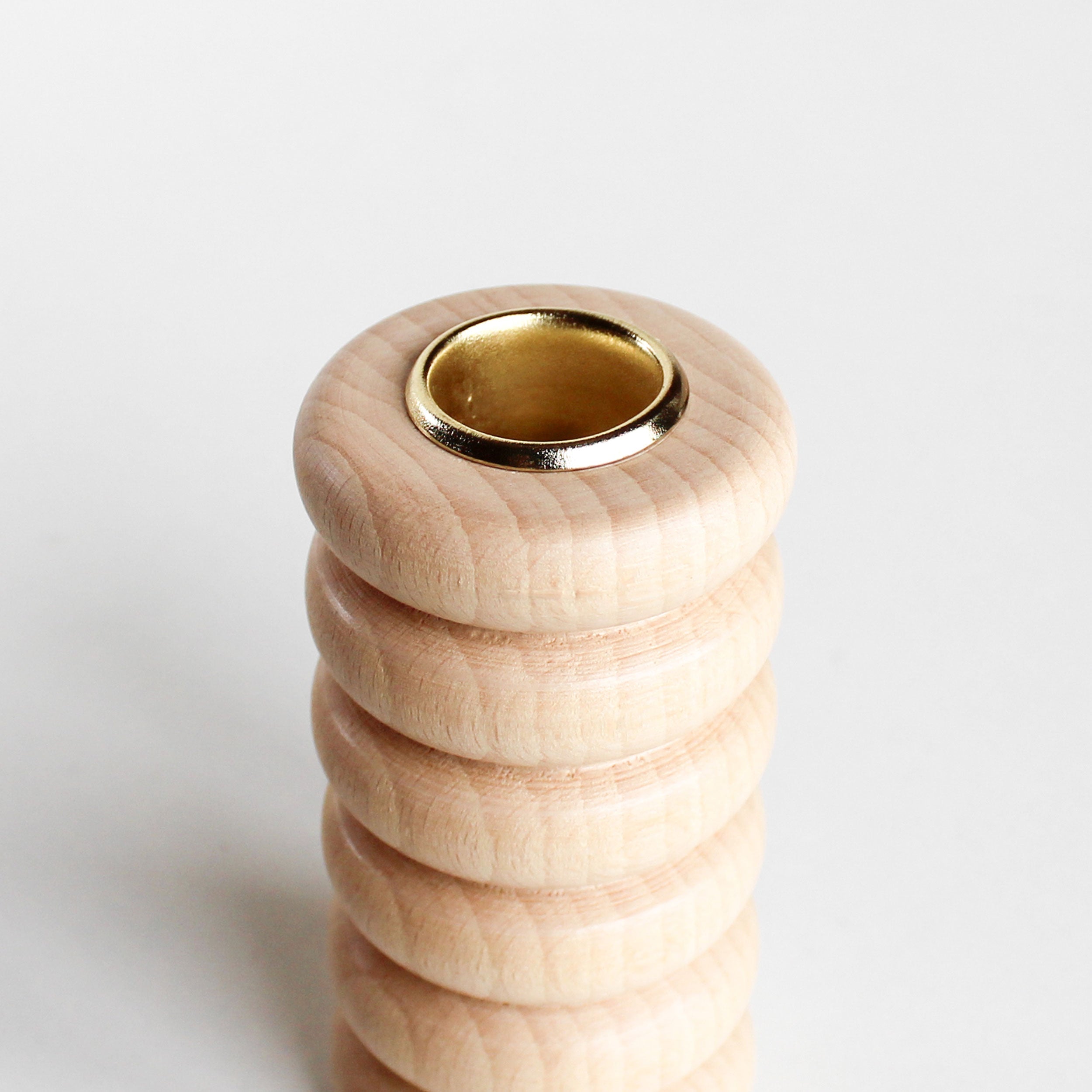 Totem Wooden Candle Holder - Natural-1