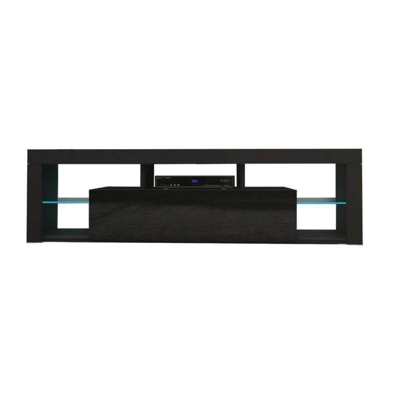 Modern TV Cabinet Living Room Furniture 200cm Black-2