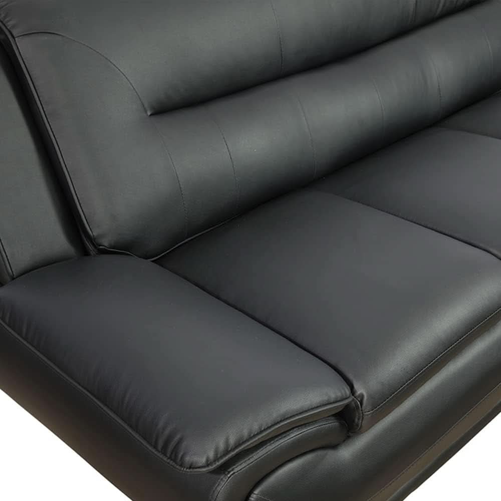 Leather Sofa and Loveseat Set for Living Room Black Leather Furniture-4
