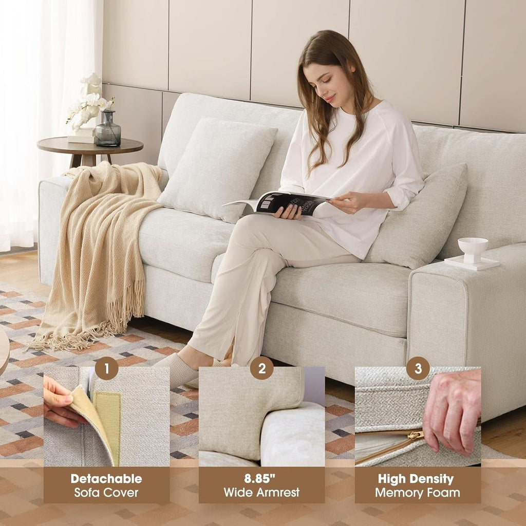 Modern Beige Recliner Sofa For Living Room Furniture-2