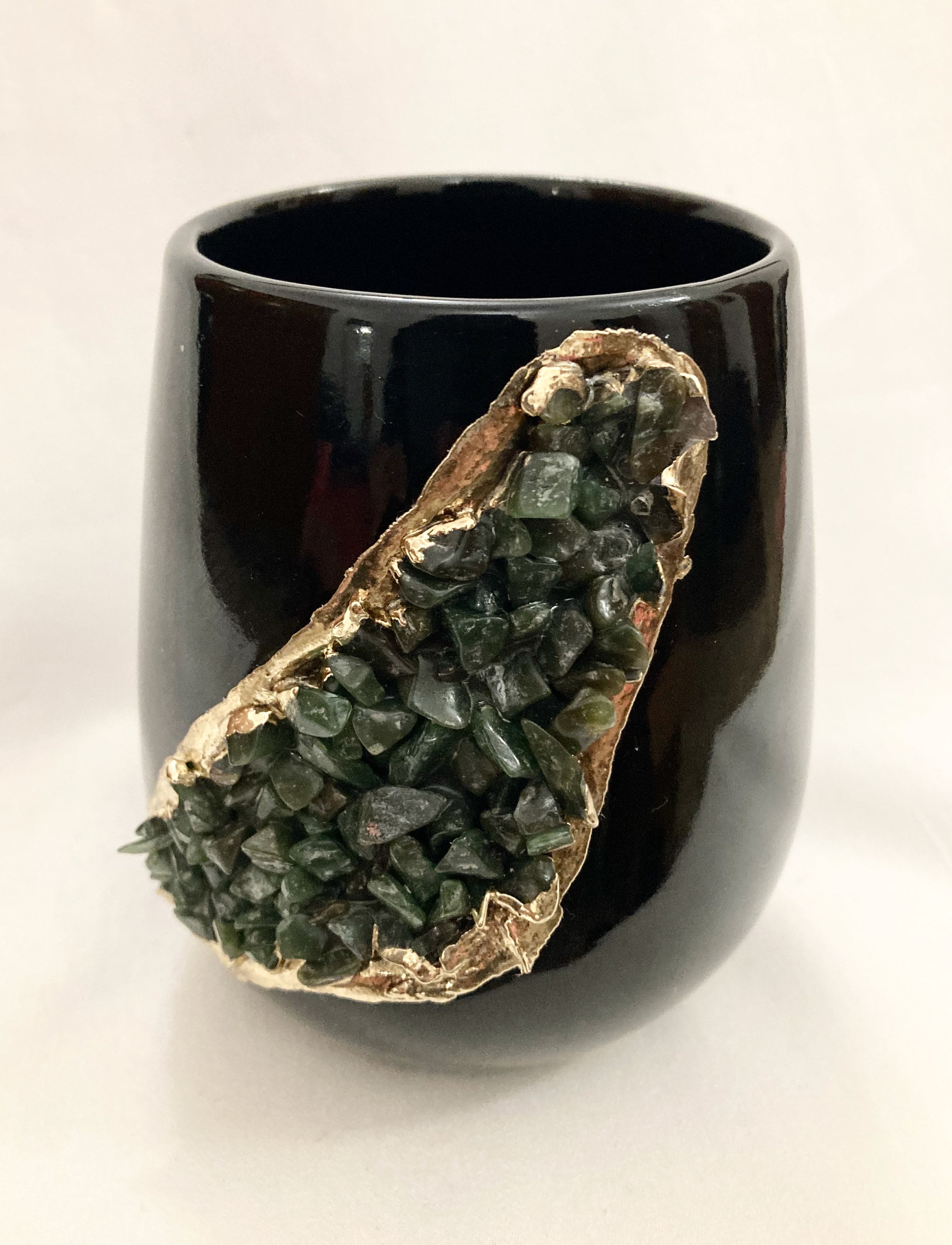 Set of 2 Black Ceramic Vases-7