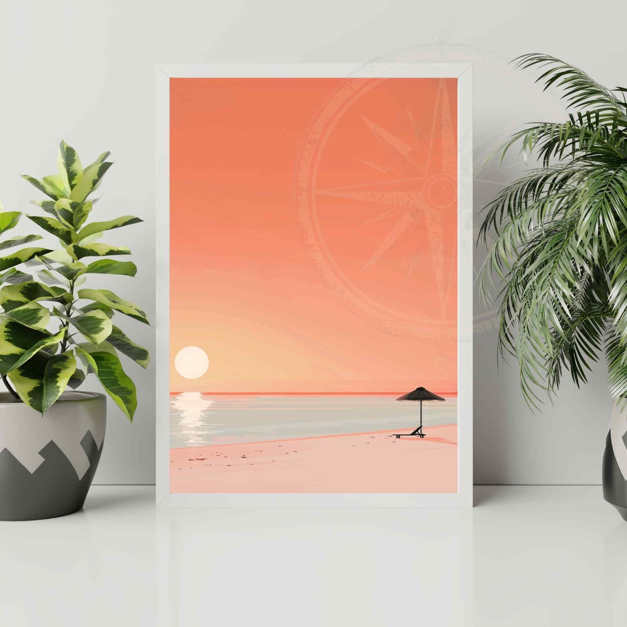 Affiche plage  - Affiche Minimaliste plage - Affiche coucher de soleil-3