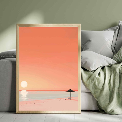 Affiche plage  - Affiche Minimaliste plage - Affiche coucher de soleil-0