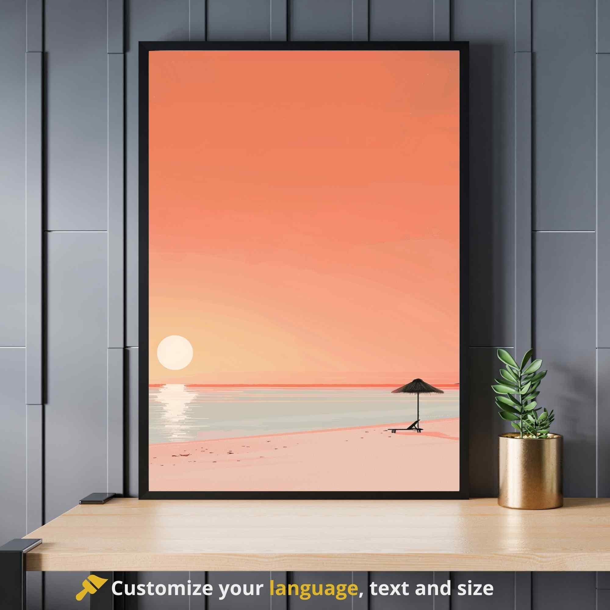 Affiche plage  - Affiche Minimaliste plage - Affiche coucher de soleil-1
