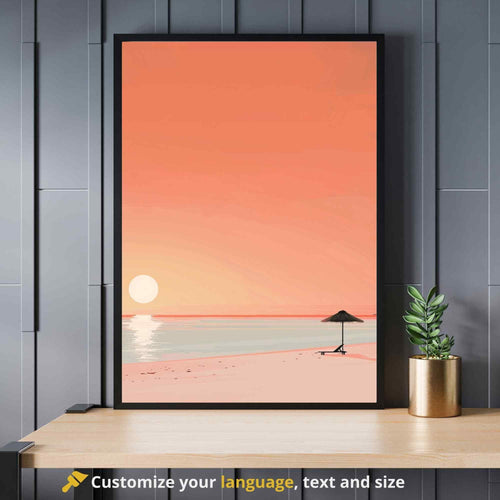 Affiche plage  - Affiche Minimaliste plage - Affiche coucher de soleil-1