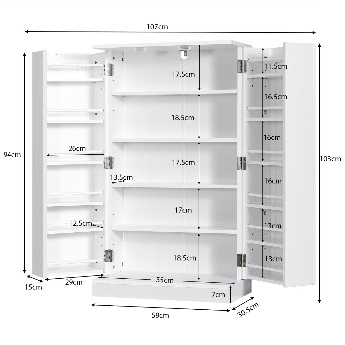 NNECW 17-Tier Buffet Cupboard for Dining Room, Living Room & Entryway-2
