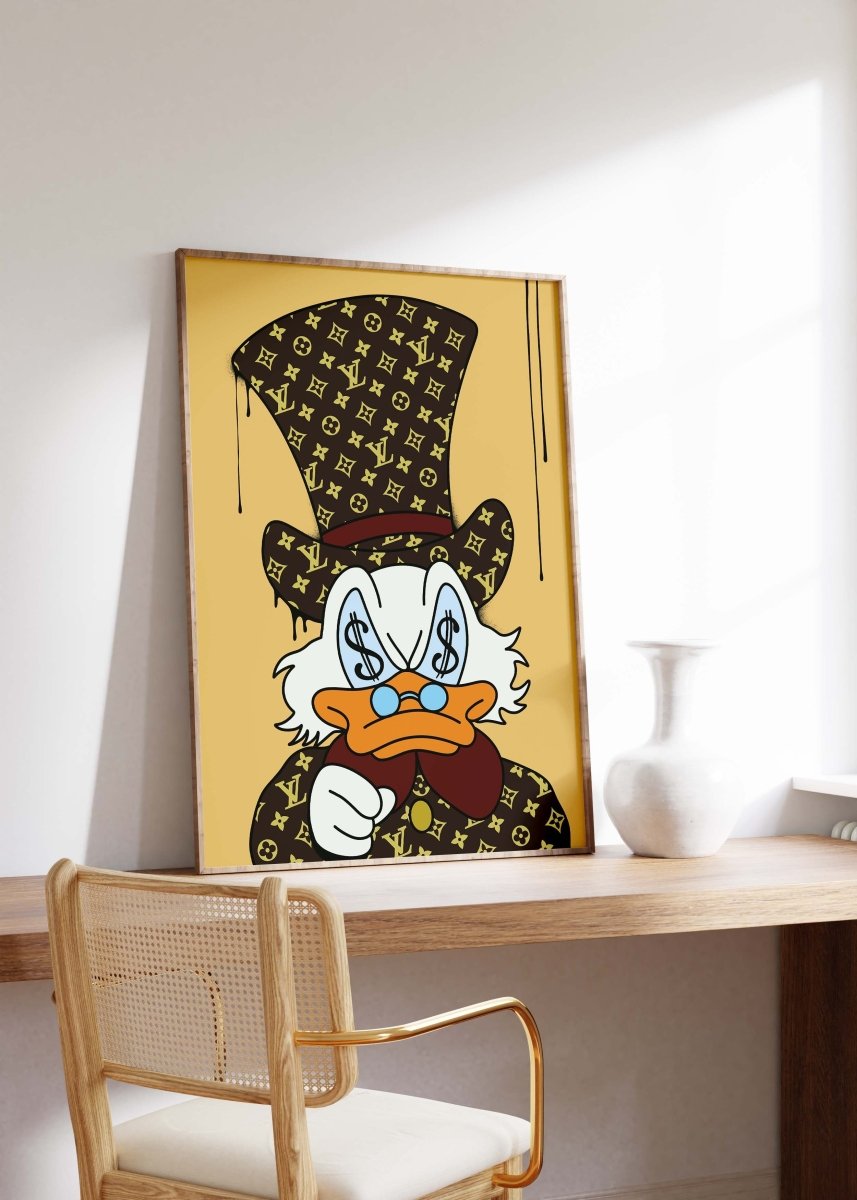 Luxury Duck Cartoon Poster · Money Eyes Design · Pop Art Illustration · Street Art Style · Moderne Wandkunst · Print ohne Rahmen-4