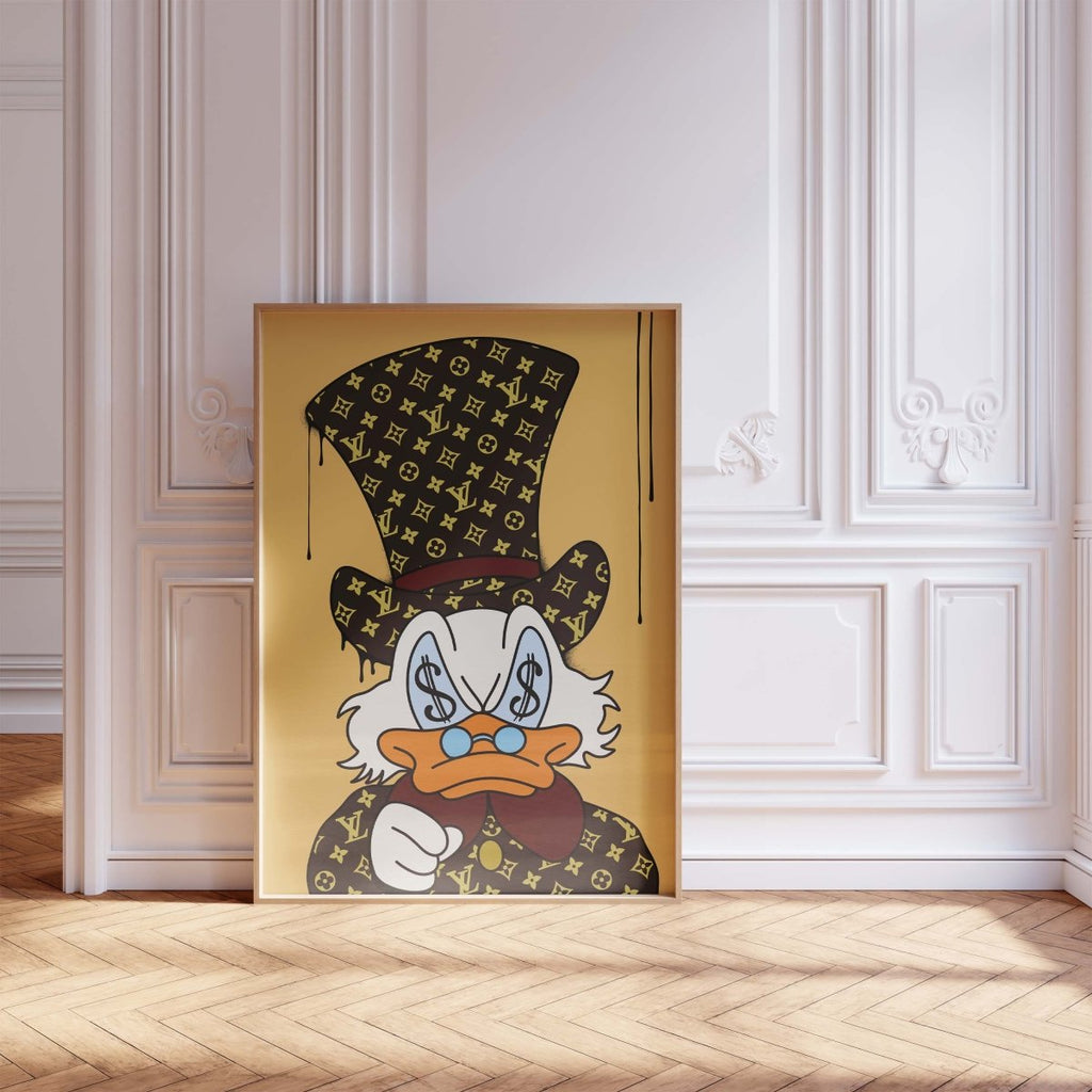 Luxury Duck Cartoon Poster · Money Eyes Design · Pop Art Illustration · Street Art Style · Moderne Wandkunst · Print ohne Rahmen-3