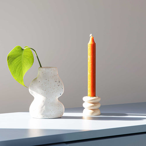 Fluxo Ceramic Vase -  Small White-1