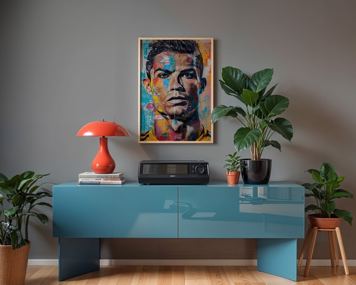 Street Art Fußball Legende Ronaldo · Pop Art Wandbild · Modernes Graffiti Poster ohne Rahmen-3