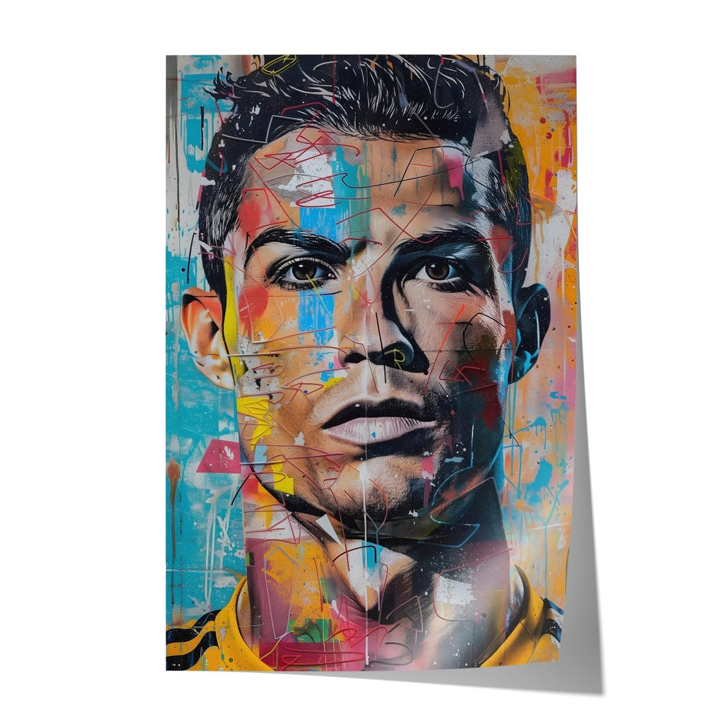 Street Art Fußball Legende Ronaldo · Pop Art Wandbild · Modernes Graffiti Poster ohne Rahmen-0